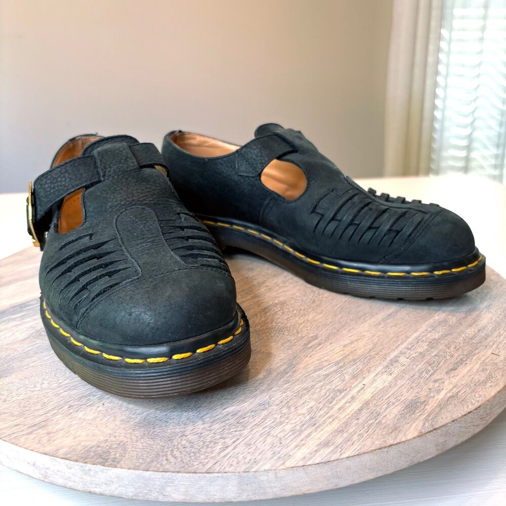 Dr. Martens 8064 Mica Woven Black Leather Sandals Loafers Men's Size 9 UK 7